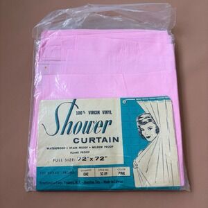 Vintage Pink Shower Curtain Venetianaire SC-89 100% Virgin Vinyl 72x72 NOS